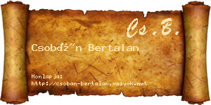 Csobán Bertalan névjegykártya