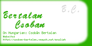 bertalan csoban business card
